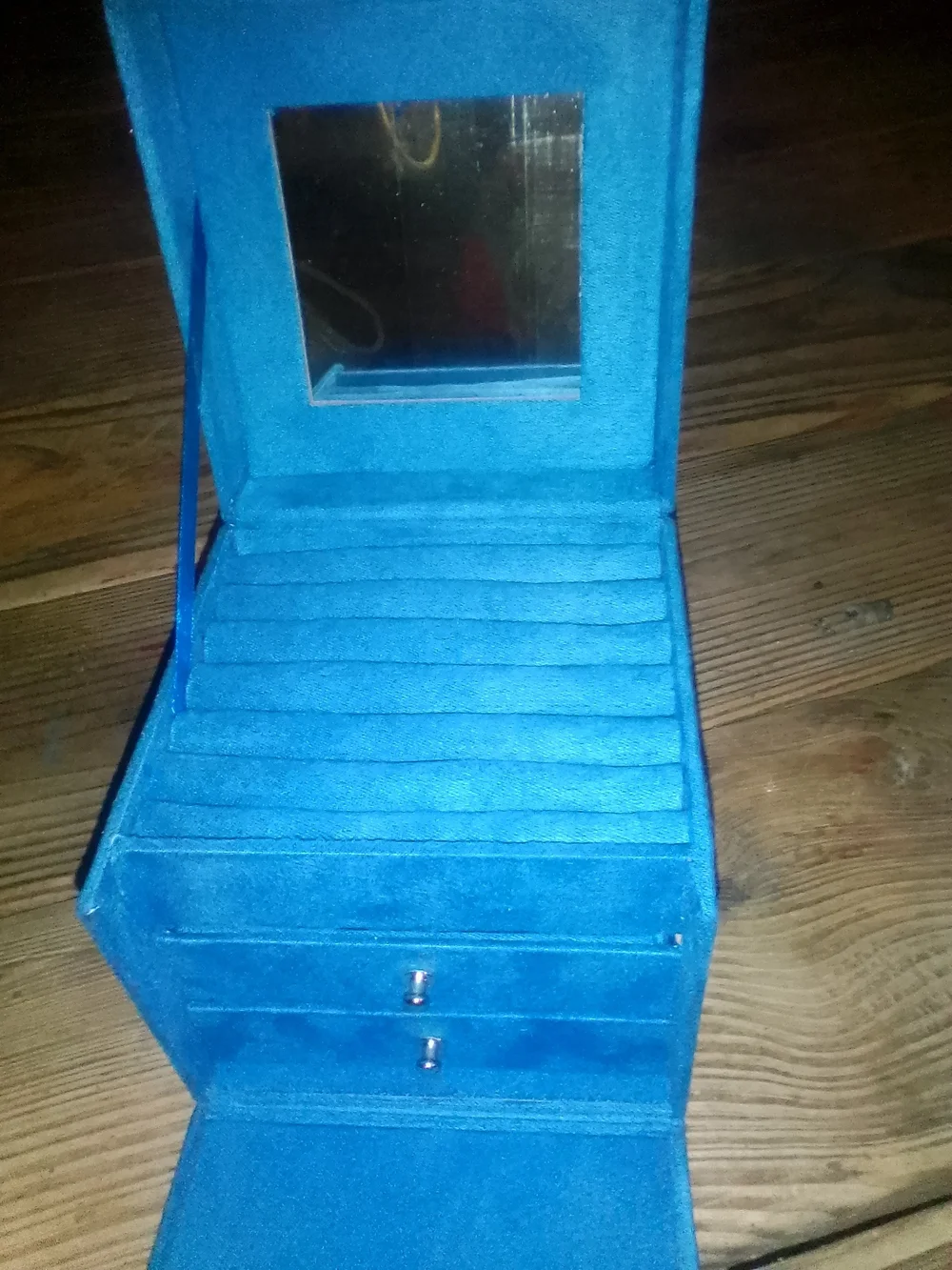 Blue Velvet Travel Jewelry Organizer